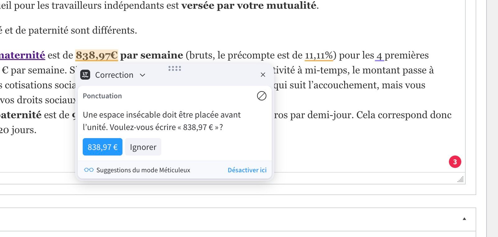 Correction de la ponctuation en français d'un texte par LanguageTool
