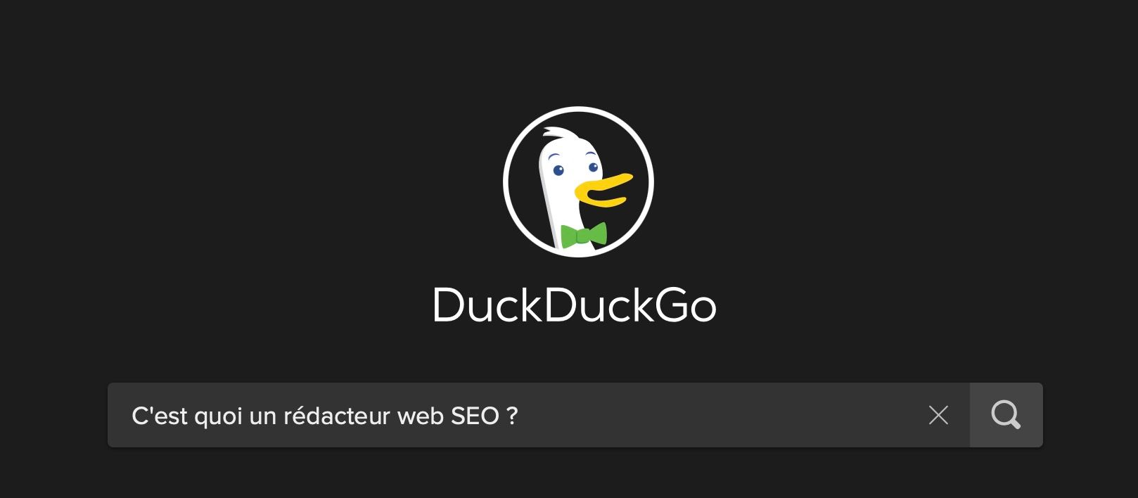 C'est quoi un rédacteur web SEO demandé à un moteur de recherche (DuckDuckGo)